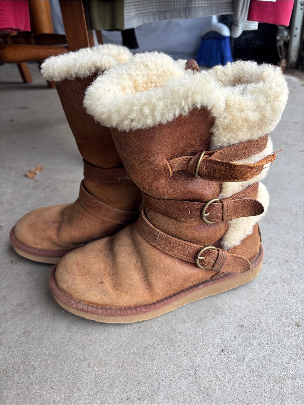 UGG Brown Shearling-Lined Winter Boots